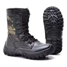 Bota Infantil Coturno Militar Kids Preto Camuflado