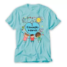 Camiseta Educação Infantil Feminina Masculina Cor Azul