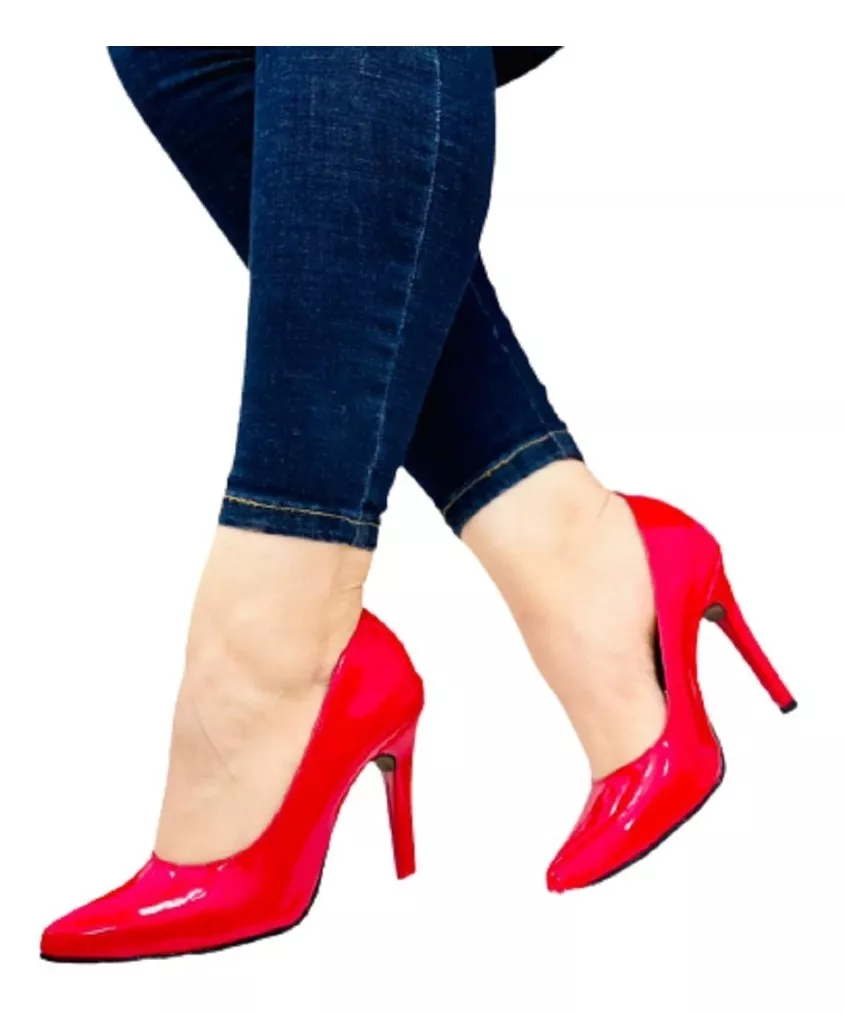 Zapato Puntudo Patente Elegante Damas Mujer Colombiano