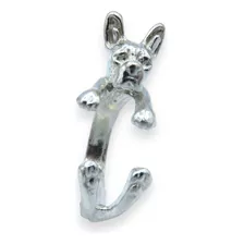 Anillo Perro Raza Boston Terrier Regulable Plata 925 