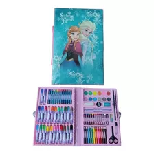 Estojo Princesas Frozen Maleta De Pintura Infantil 86 Pçs