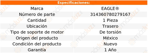 1) Soporte Motor Tras Nissan Pulsar Nx 1.6l 4 Cil 87/90 Foto 3