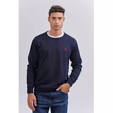 Sweater Cuello Redondo Azul Marino, Hombre Bravo J. T S-3xl