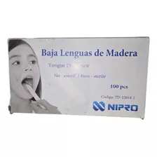Baja Lenguas De Madera 100 Pcs Nipro Td-15018-1