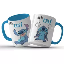 Caneca Personalizada Stitch Lilo Disney Com Café Sem Café