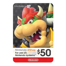Tarjeta Nintendo Eshop $50 Usd Para Cuenta Usa