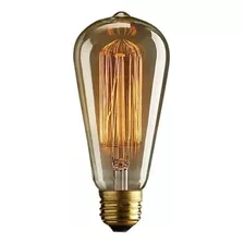 Lámpara Decorativa Edison St64 E27, Filamento De Carbono, 220 V, Color Blanco Cálido