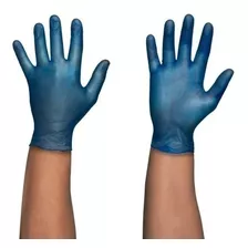 Guantes De Vinilo Azul Caja 100 Unid. Tallas Xs S M L Xl