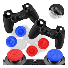 Kit Capa Silicone Controle Ps4 + Grips Analógico+ Acessórios