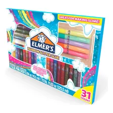 Kit Elmers Rainbow Para Slime Set Adhesivos Glitter X31 Col