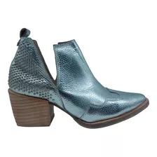  Botineta Bota Corta Base Goma Cuero Mujer Zapato 522jo