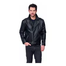 Jaqueta De Couro Legítimo Masculina Biker