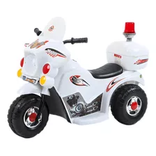 Mini Moto Elétrica Infantil A Bateria 6v Luz E Baú - Branco