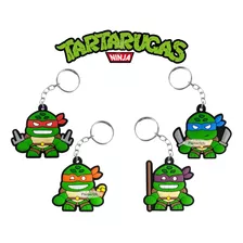 Kit 4 Chaveiros Emborrachados Tartarugas Ninjas 