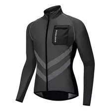 Ciclismo Chaqueta Cortavientos Reflectante Manga Larga Hombr