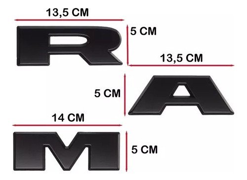 Logo Emblema Letras Negro Mate Mscara Dodge Ram 2019 Foto 3