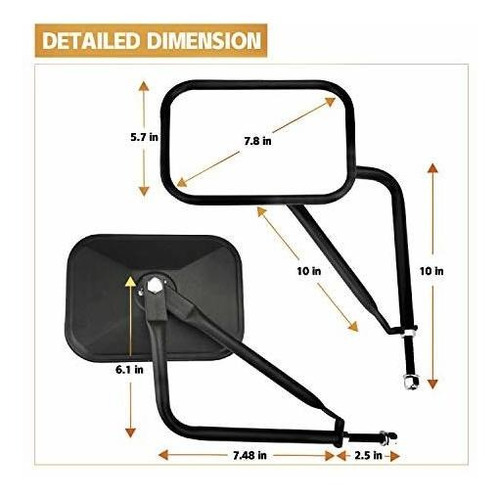 Espejos Laterales Para Jeep Wrangler Off-road Foto 2