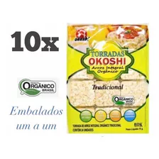 Kit 10 Torrada Arroz Okoshi 75g Sem Gluten E Lactose