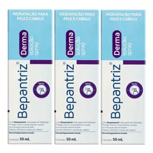 Kit 3 Bepantriz Derma Solução 50ml Spray Hidrata Pele Cabelo