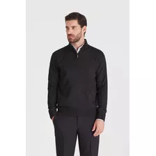 Sweater Macowens Medio Cierre Negro Hombre 609260141002