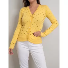 Blusa De Frio Casaquinho Feminino Suéter Lã Tricô Com Botões
