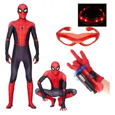 Fantasia Infantil Spider Man Cosplay Set+lançadores Óculos