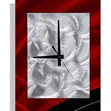 Único Moderno Negro Plata Y Rojo Joya En Tonos Reloj Metálic