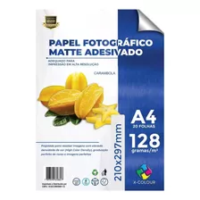 500 Folhas Papel Fotográfico Matte Fosco Adesivo 128gr 