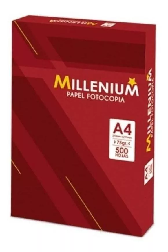 Papel Fotocopia Millenium 75gr A-4 Pqtx500