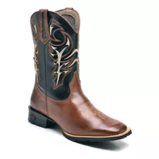 Botina Bota Country Bico Quadrado Masculina Cano Longo Gugi