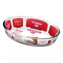 Assadeira De Vidro Travessa Borossilicato Oval 1,5l Sanremo