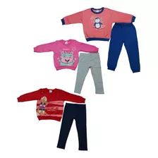 Kit 3 Conjunto Moletom Menina Infantil Inverno Feminino