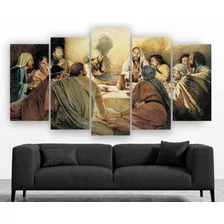 Set De 5 Cuadros En Canvas Decorativo La Última Cena - 01