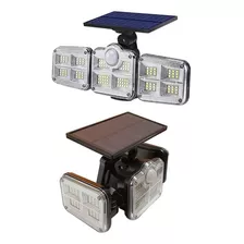 Aplique Pared Lámpara Reflector Solar Led 3 Focos Con Sensor