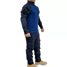 Kit Calça + Combat Shirt Azul Noite Gcm Reforçada Guarda 