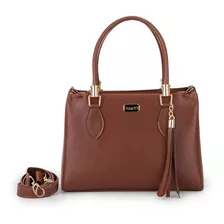 Bolsa Tote Duart's Lorena Design Liso De Couro Sintético Caramelo Com Alça De Ombro Caramelo Alças De Cor Caramelo