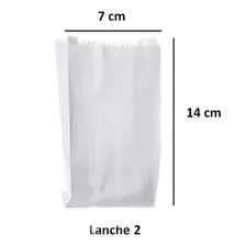 1.000 Saco De Papel Branco Mono 8x14 Modelo Lanche2