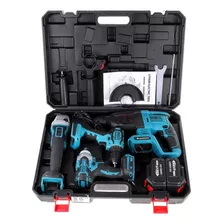 Kit De Herramientas Eléctricas Combinadas Inalámbricas 4 Pcs Color Azul