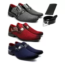 Kit De 3 Pares Sapato Social Masculino Frete Gratis