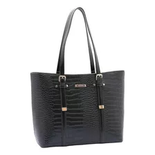 Bolsa Feminina De Ombro Tote Croco Utilitario Chenson 348422