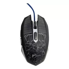 Mouse De Juego Gamer Con Luz Cable Mallado Color Negro