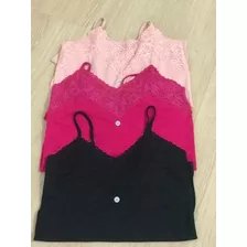 Blusa Blusinha Renda Alcinha Sem Bojo Tamanho Gg E013