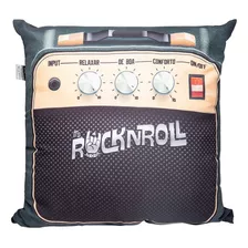 Almofada Decorativa Rock N Roll Preta 40x40cm
