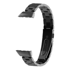 Pulseira Para Huawei Honor Band 6 - Elos Metal Preto Inox