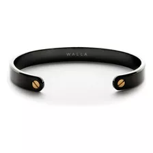 Pulsera Walla Minimal Cuff Cuero Hombre Cierre Magnético