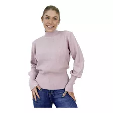 Blusa Feminina Tricot Texturizado Facinelli Gola Alta