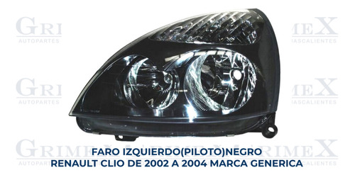 Faro Renault Clio 2002-02-2003-2004-04 Ore Foto 2