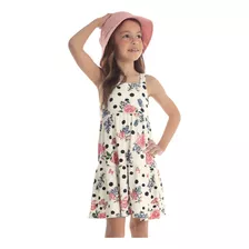 Vestido Trick Nick Juvenil Flores Off White