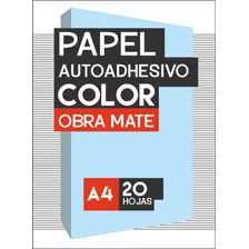 Papel Color Autoadhesivo Obra Mate A4 X 20 Hojas