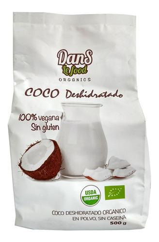 Leche Pura De Coco Orgánica En Polvo  500 G Danslefood